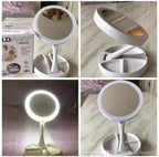 Folding LED Beauty Mirror – Portable Rechargeable Makeup Mirror with LED Light